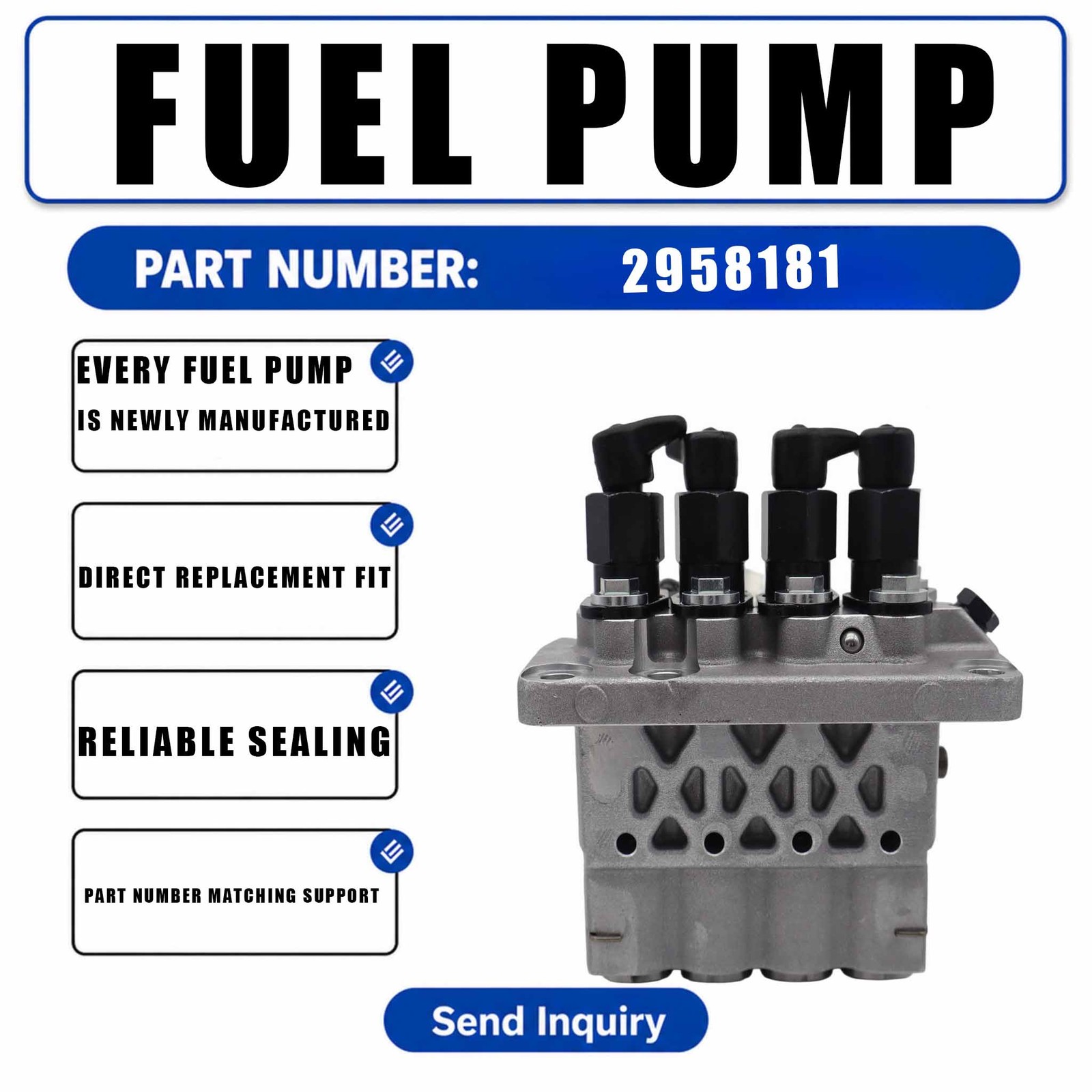 Fuel Injection Pump 2958183 CA2958181 CA3027821 For Caterpillar CAT Excavator