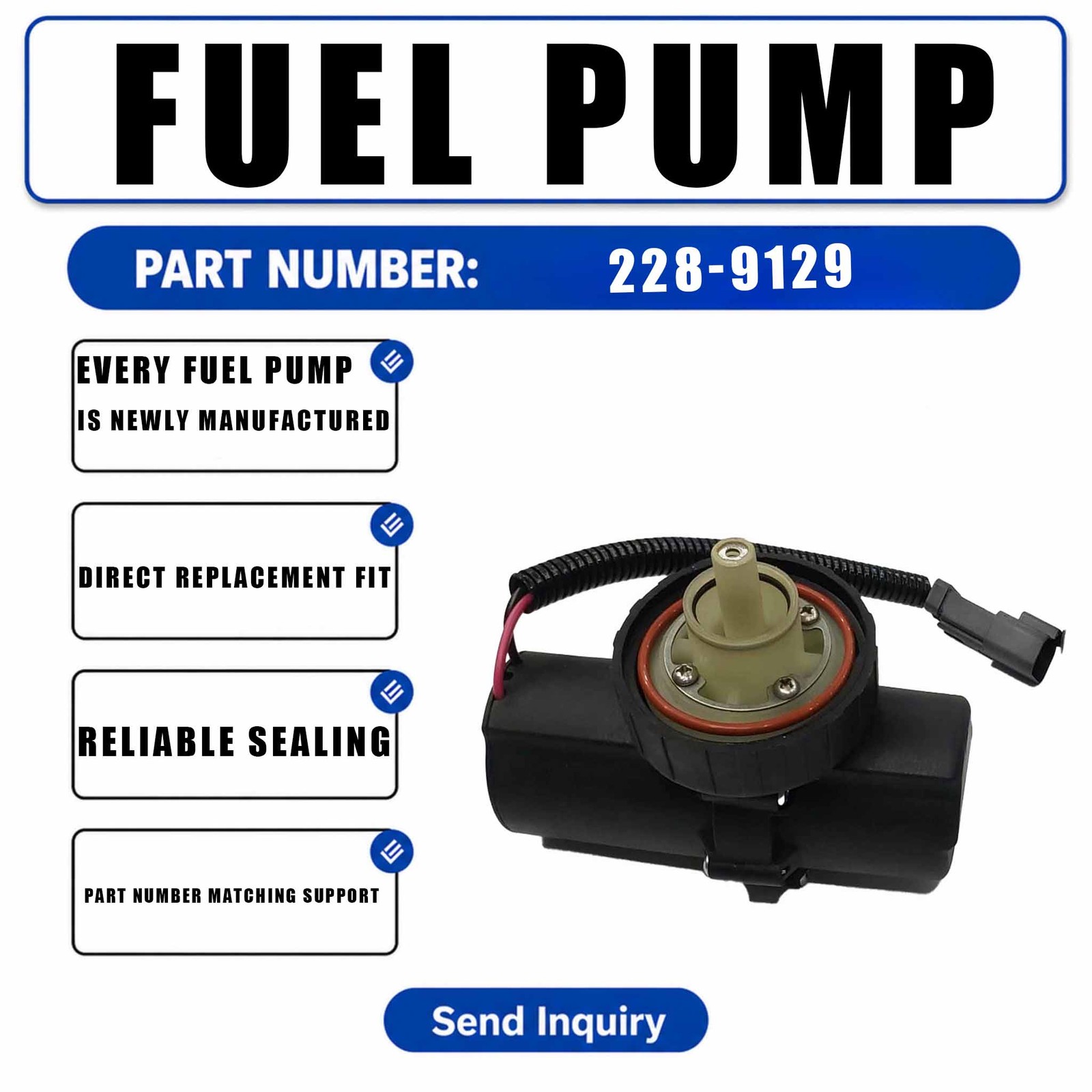 Fuel refueling pump assembly 228-9129 For Caterpillar CAT D4G D3G D5G Crawler