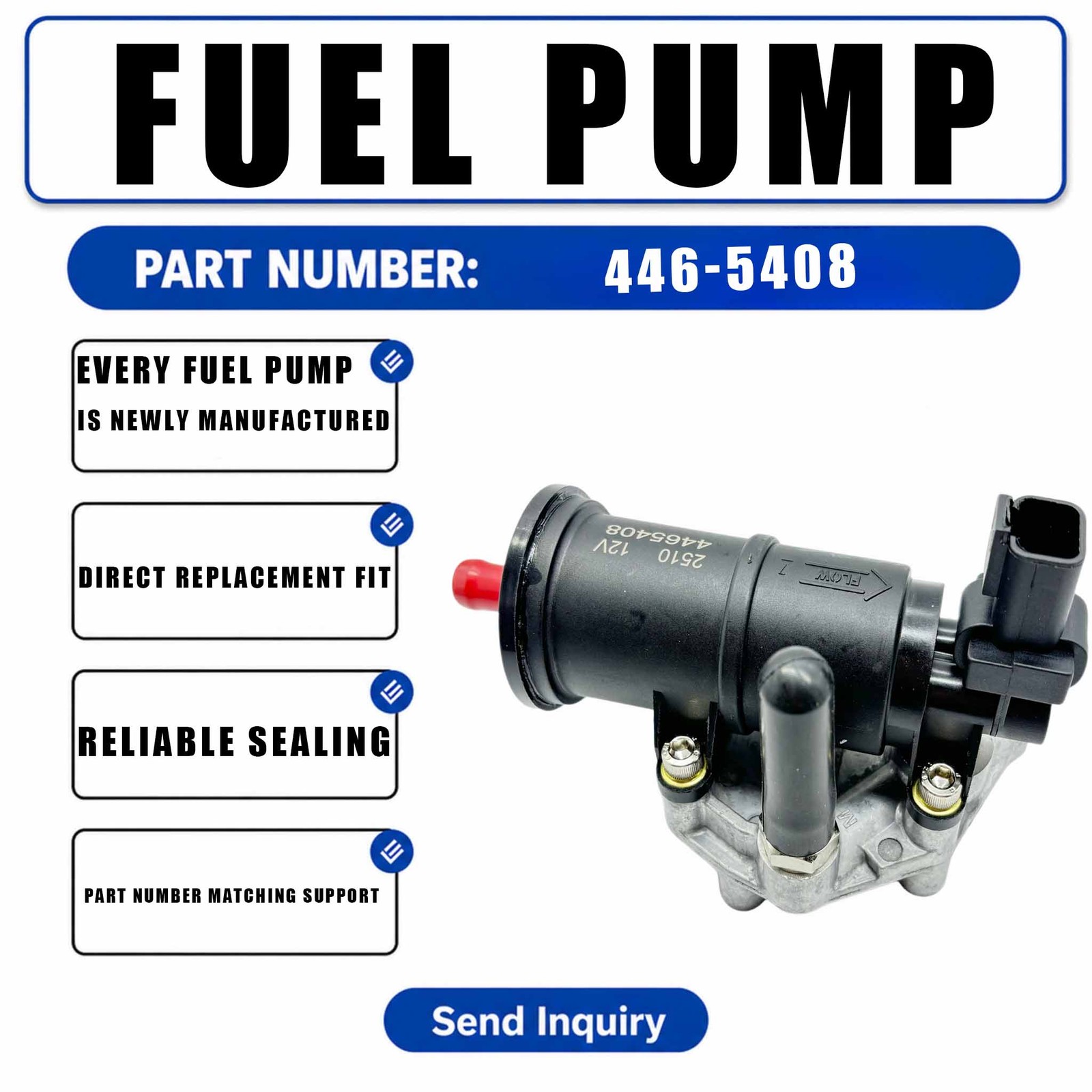 446-5408 12V Fuel Pump Assembly For Caterpillar CAT C4.4 C7.1 Industrial Engines