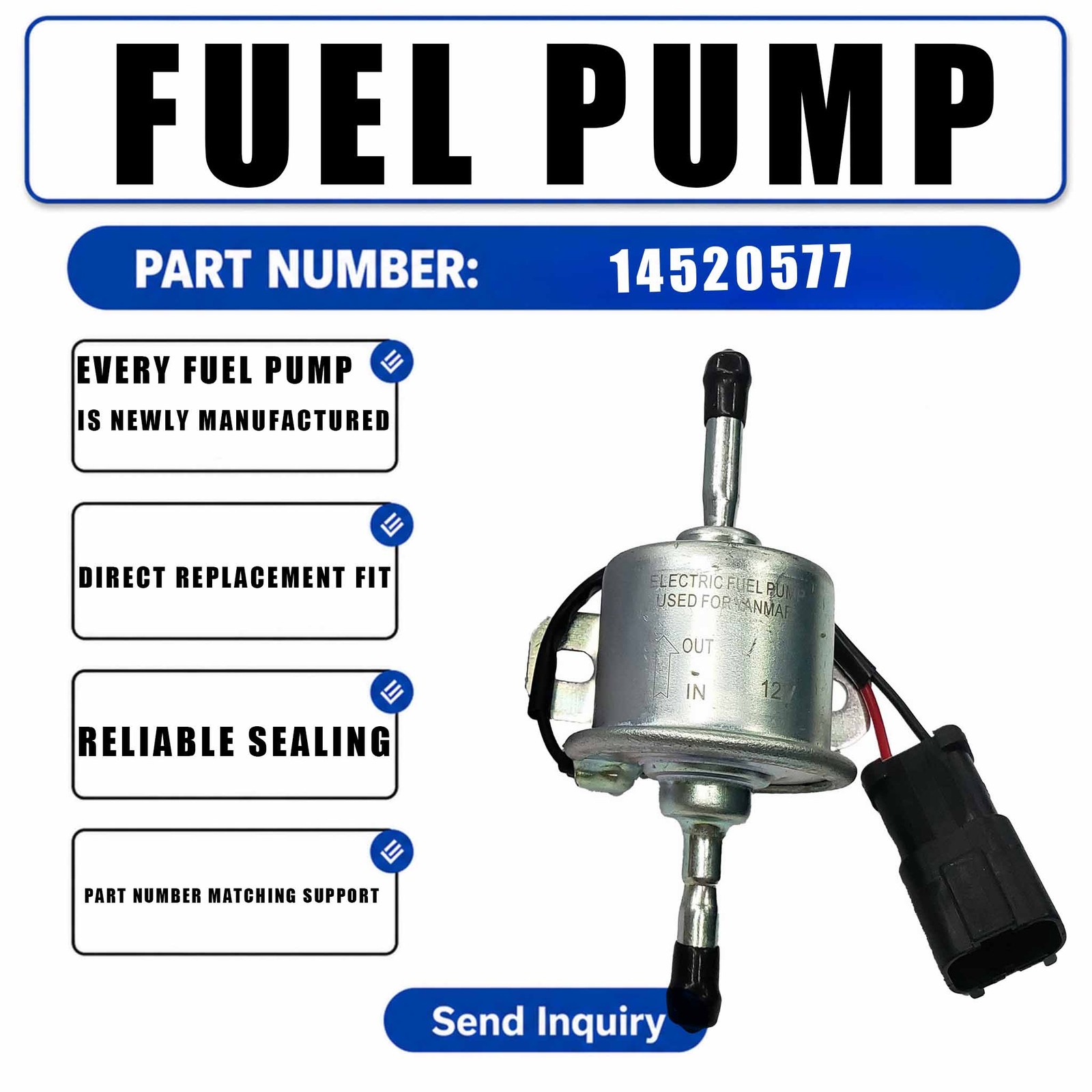 14520577 Electronic Pump For Takeuchi TB230 For Yanmar 3TN100L 3TNV88 4TNV84