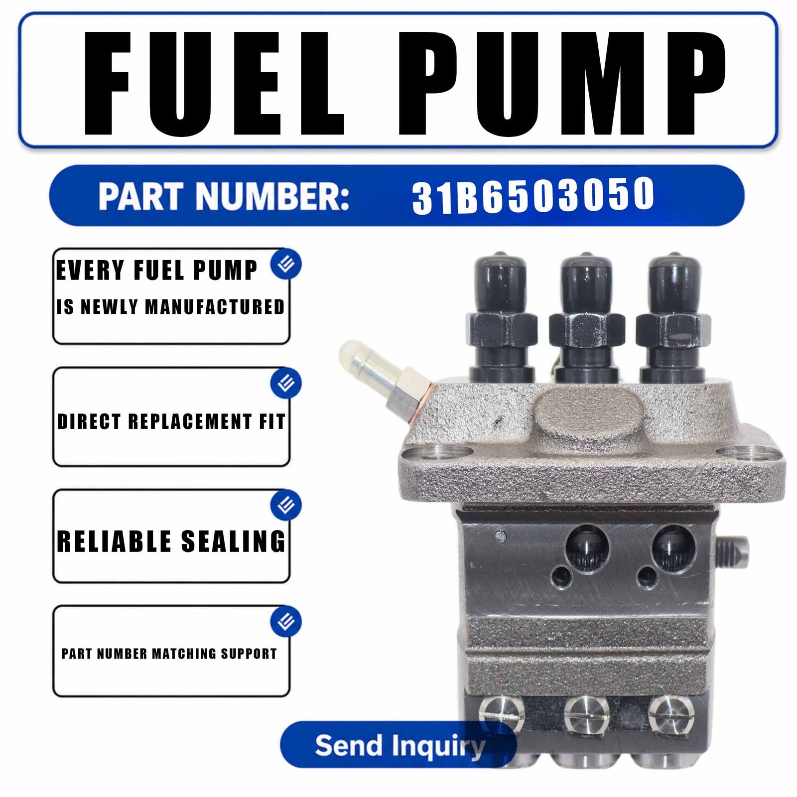 High Pressure Plunger Pump 31B65-03050 31B6503050 For Mitsubishi Engine S3L2