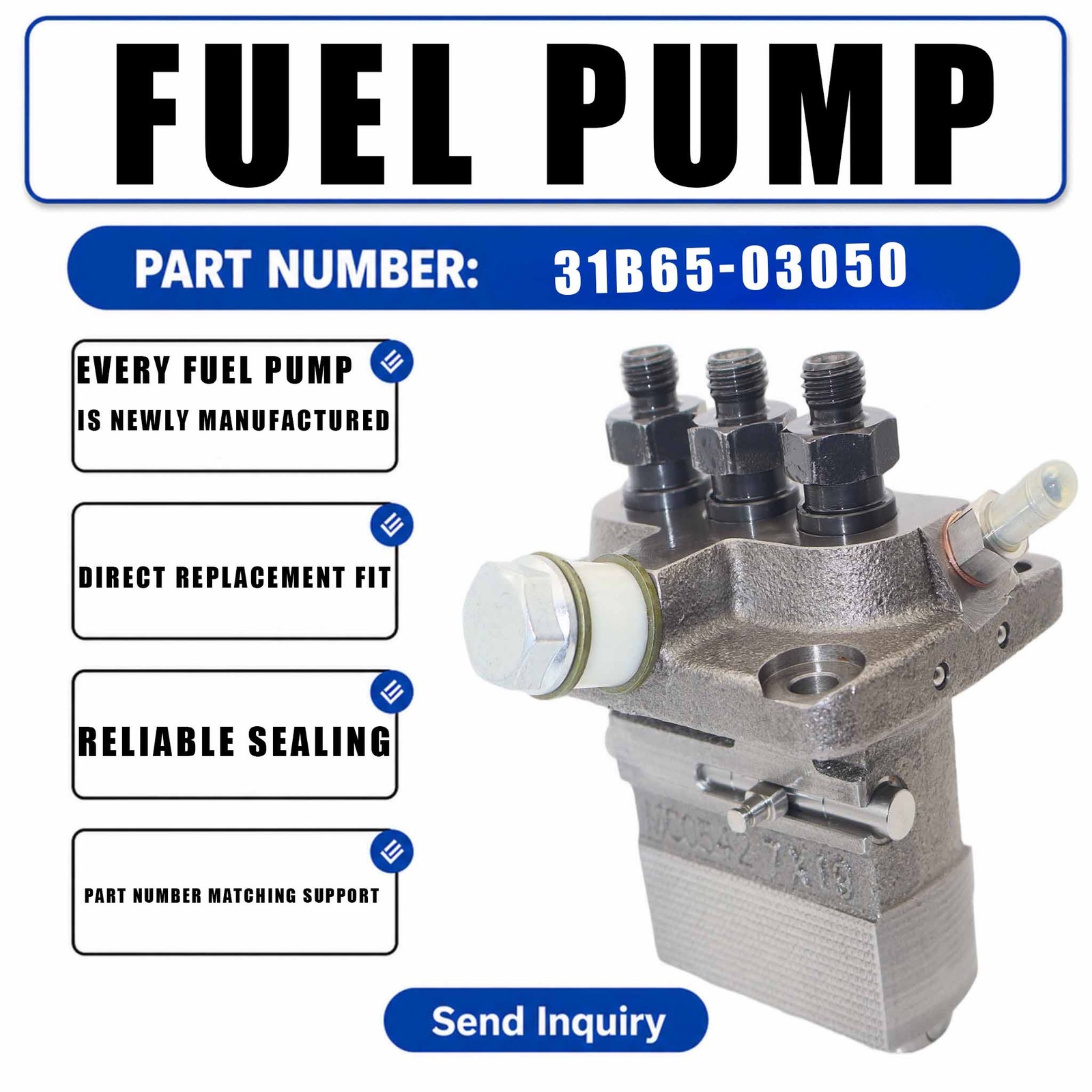 High Pressure Plunger Pump 31B65-03050 31B6503050 For Mitsubishi Engine S3L2