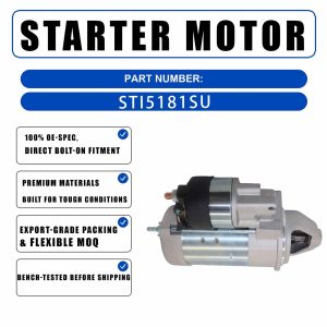 12V 2.3KW 9T Starter Motor STB3181ES For Holder C9.78H Tool Carrier Deutz