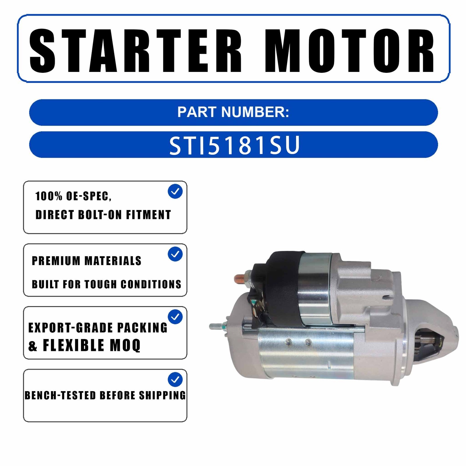 12V 2.3KW 9T Starter Motor STB3181ES For Holder C9.78H Tool Carrier Deutz