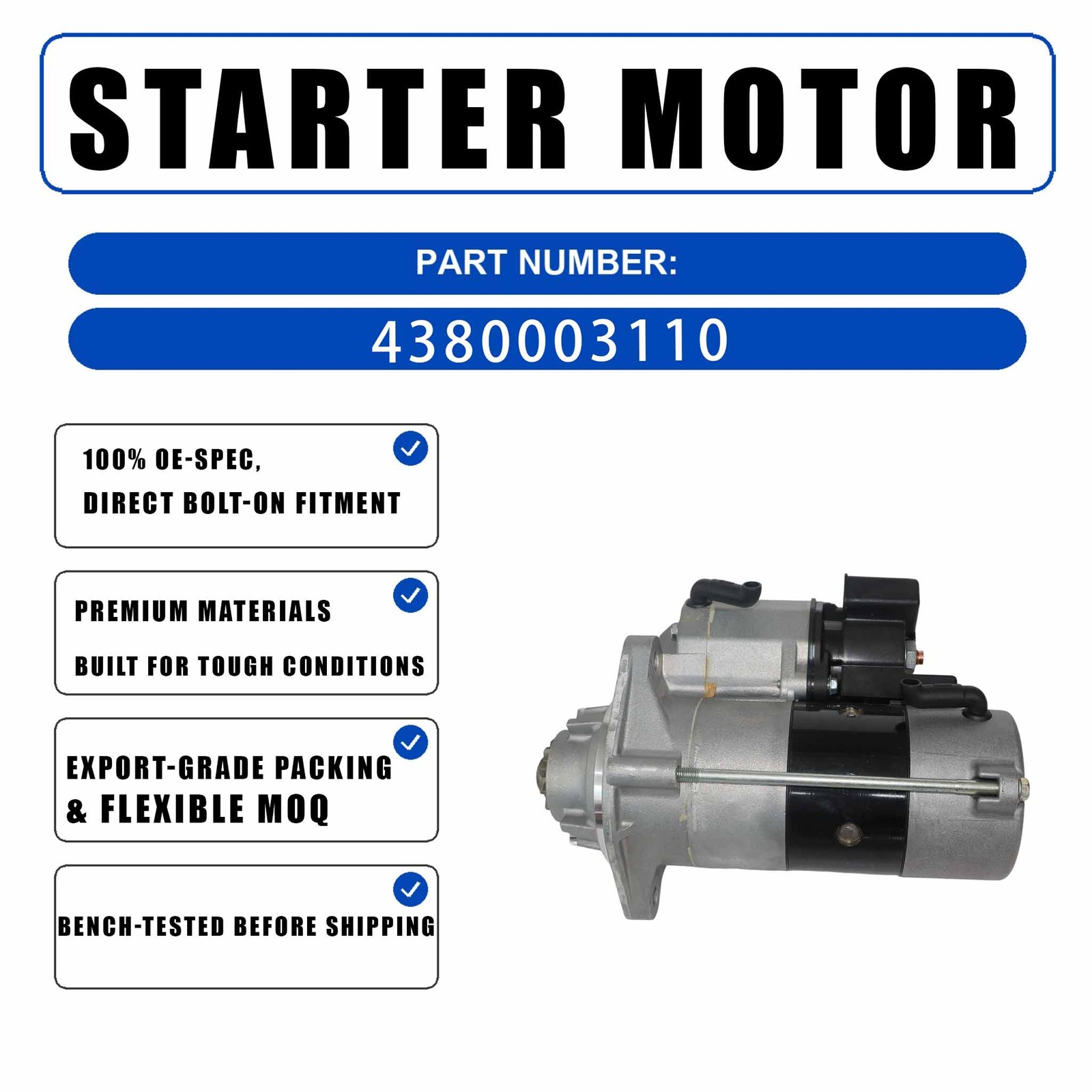 12V 2.7kw Starter UD14908S For Cummins 2.8L 3.8L 5.9L 6.7L