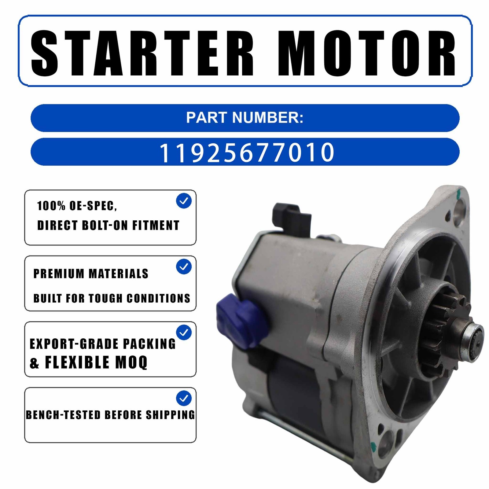 12V 1.4KW 13T Motor 12425077010 For Carrier Transicold Various For Yanmar 388