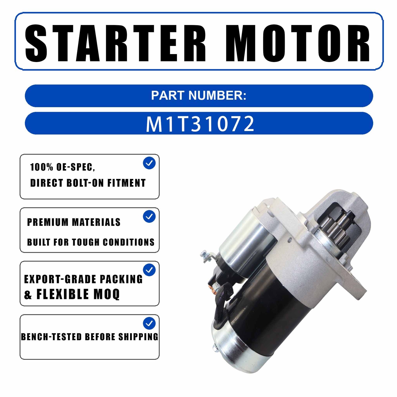 12V Starter M001T31071 For Mitsubishi Fuso FE125 FE160 FE180 3.0L 4P10 Engine