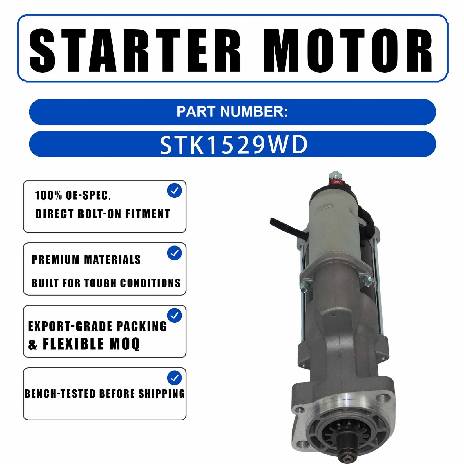 12V 2.5KW 13T Starter Motor STK1529WD For Isuzu 4HK1 4HK1T Engine