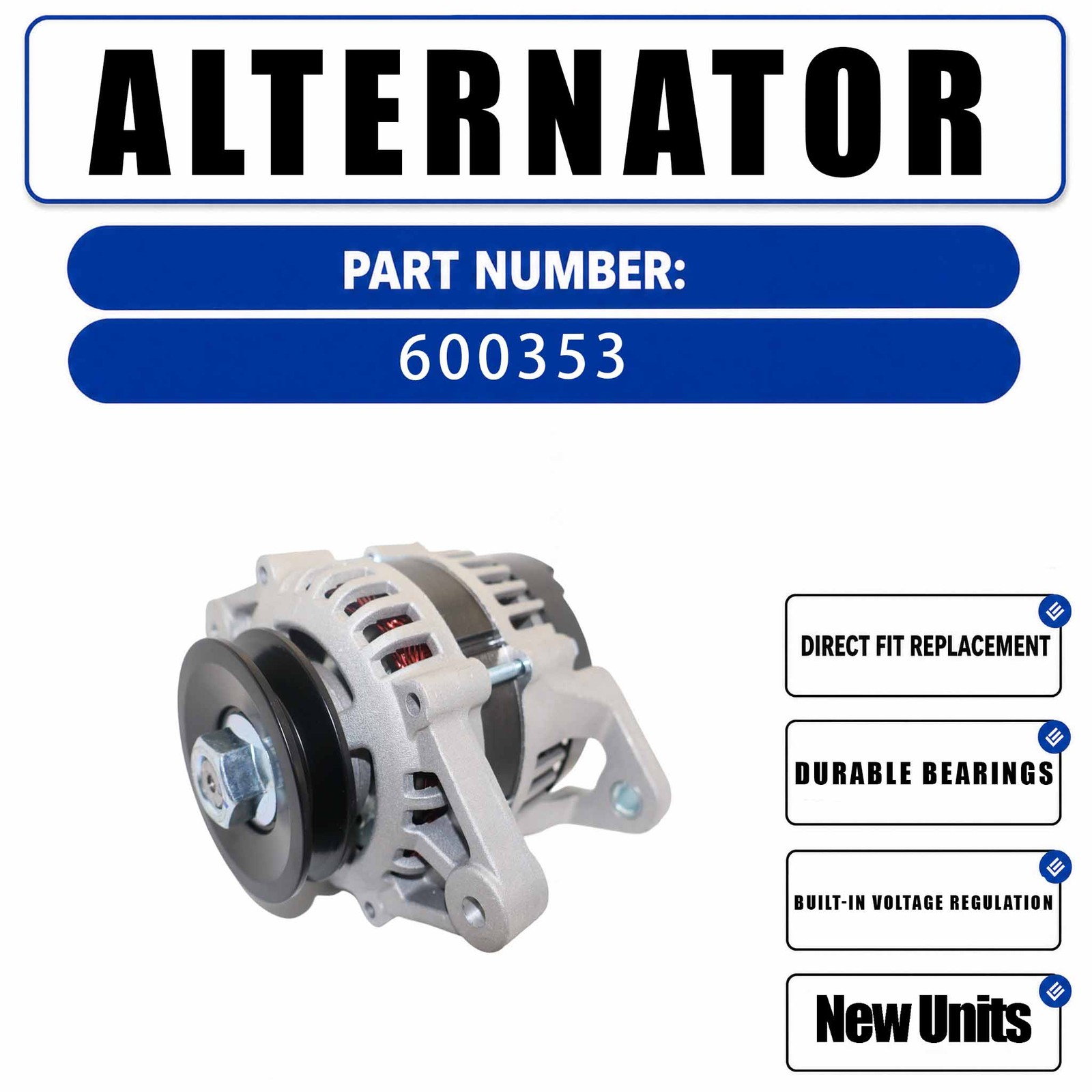 12V 50A Alternator 114219 621364011 E621364010 For DAEDONG KIOTI DK35 DK40 DK65