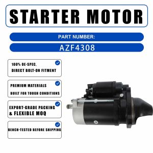 12V 4.2KW 10T Starter Motor AZF4208 For Bobcat Telescopic Handlers Tl470Hp For
