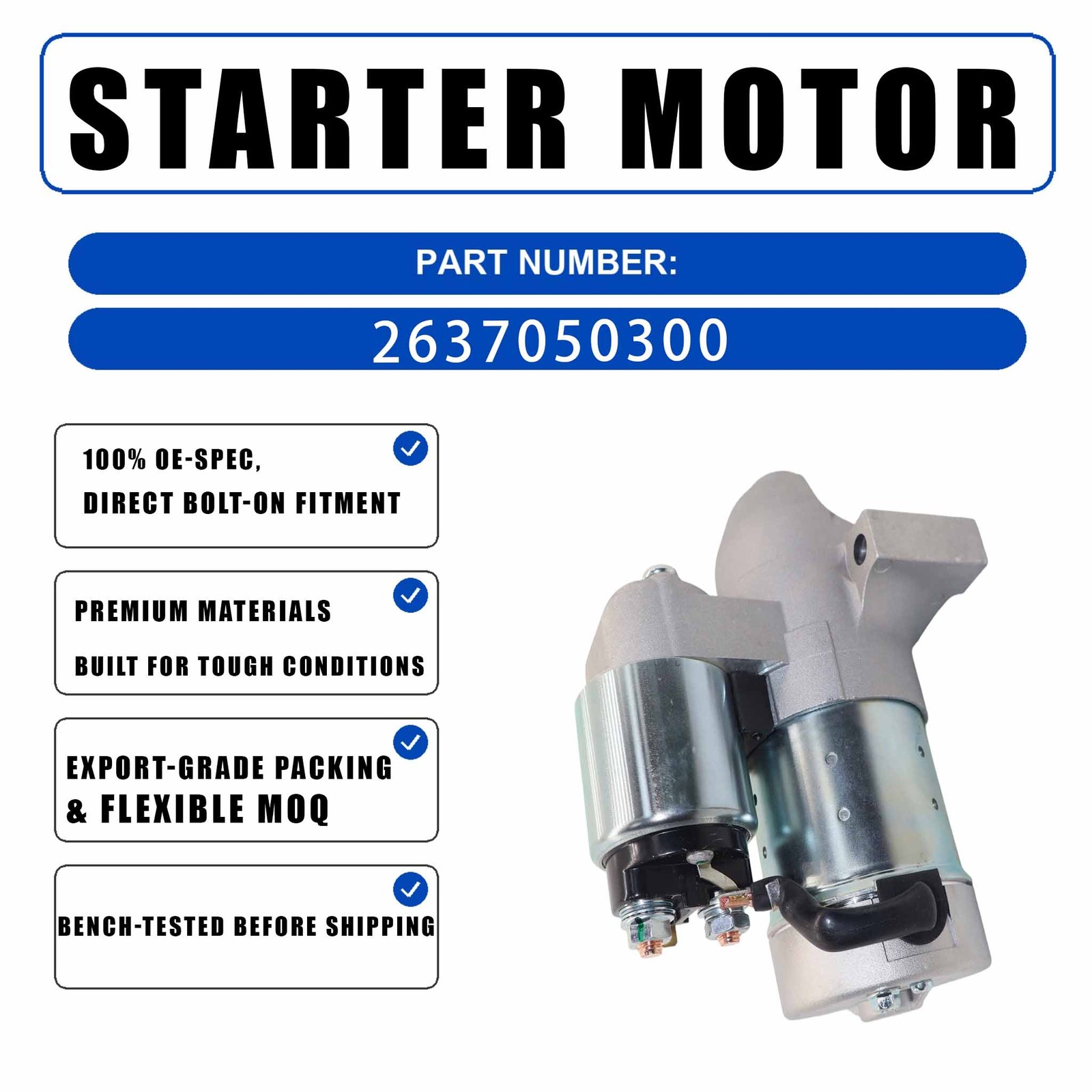 2637050300 26370504J0 12V 1KW 11T Starter Motor For Briggs Stratton 01335