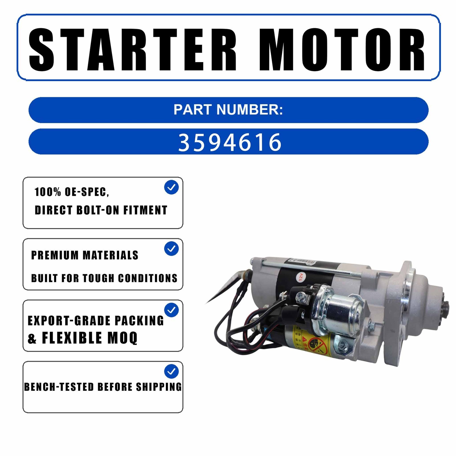 STM3879MN STM3879WA 874501 12V 3.6kw 11T Starter Motor For Volvo Penta D4 D6
