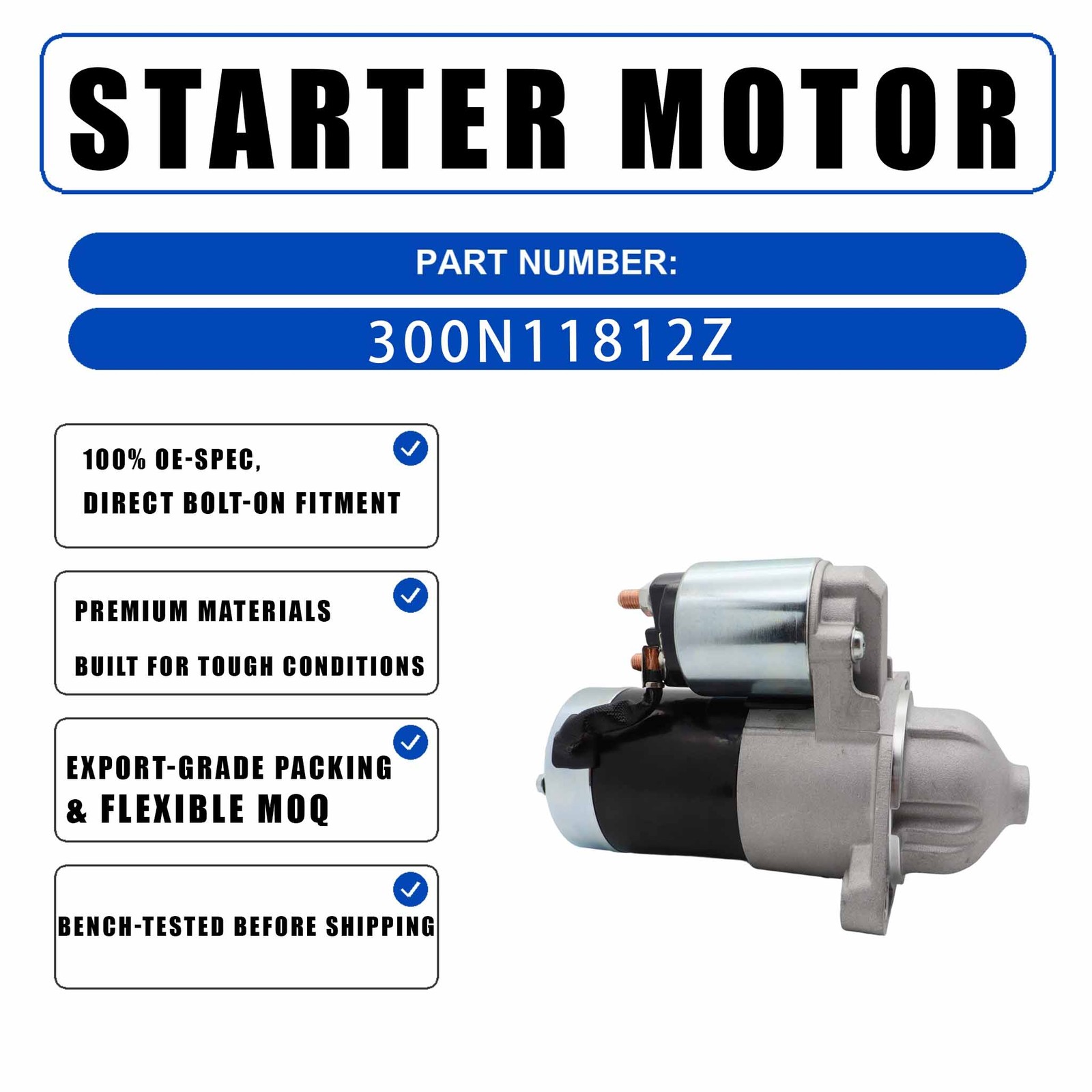 12V 1.7KW 10T Starter Motor 600326 S000V251016 30576N For Kioti MEC2200GW