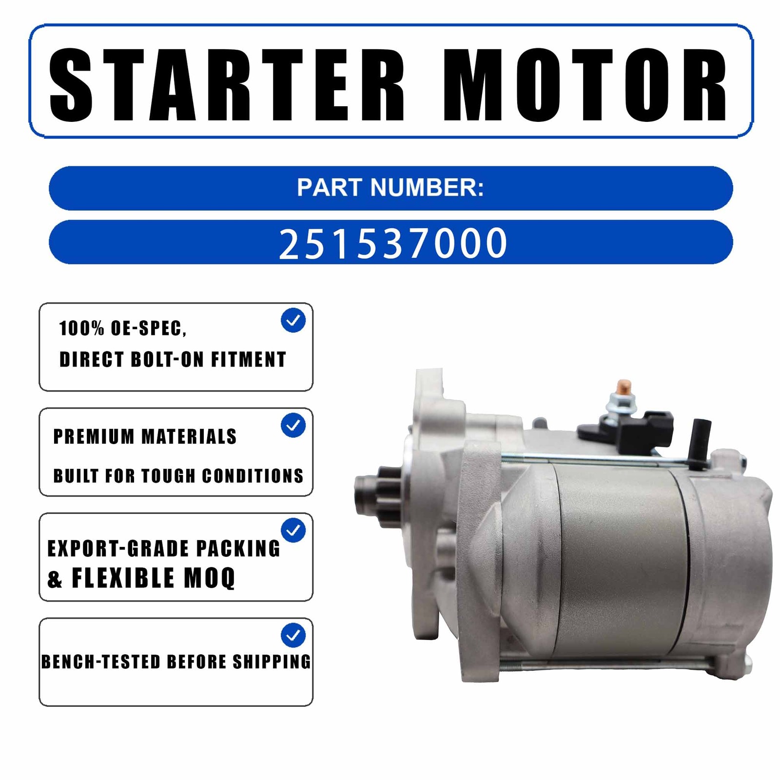 12V 1.4KW 9T Starter Motor STN0908MA For Kubota D902 D905-E Engine (0898Ccm)