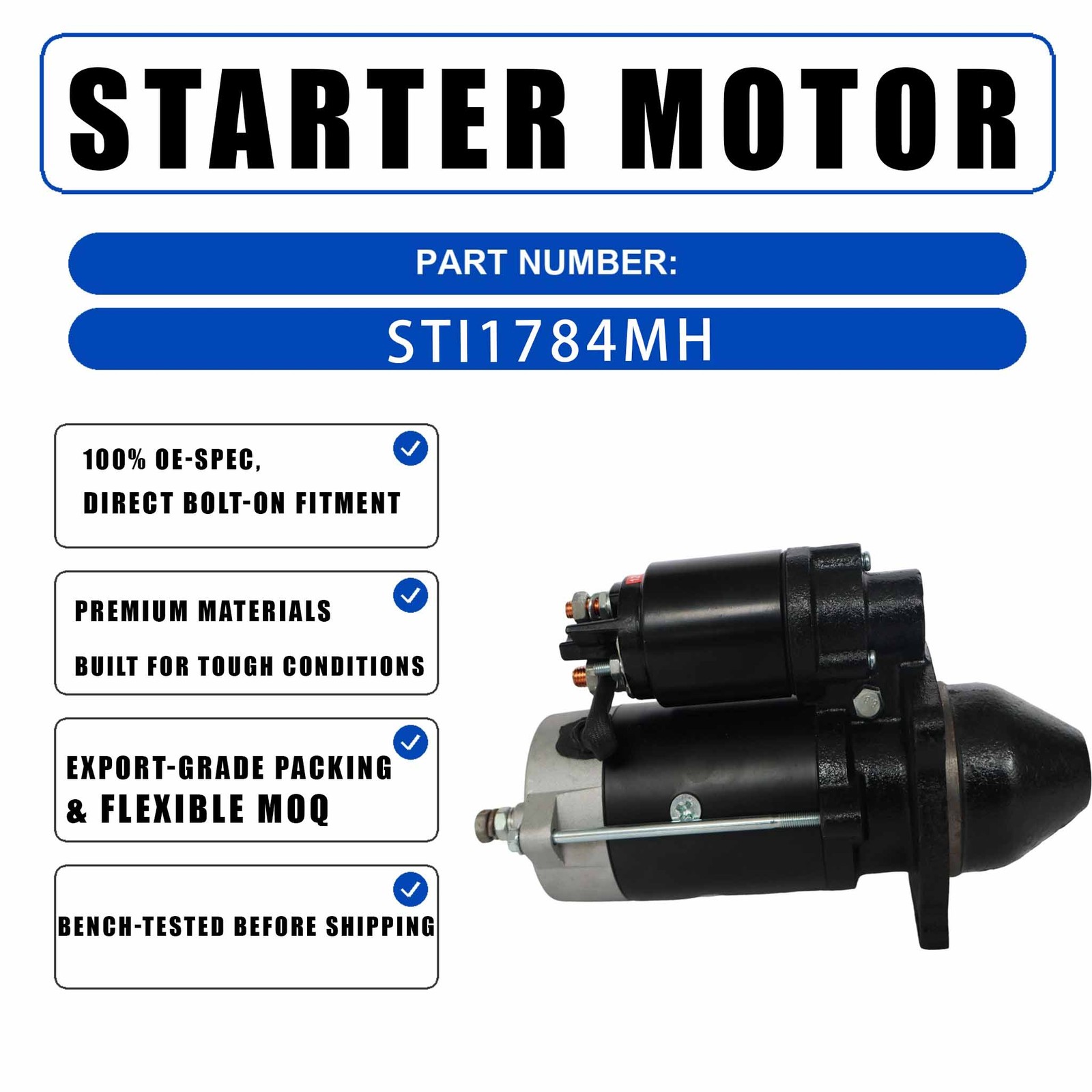 12V 4.2KW 10T Starter Motor STI1784RB For Bobcat Skid Steer Loaders TL360 With