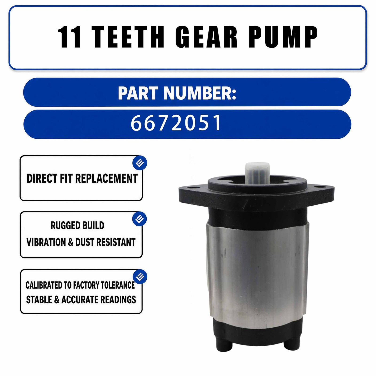 6672513 11 Teeth Gear Pump For Bobcat Skid Steer Loader 363 7753 733 751 753