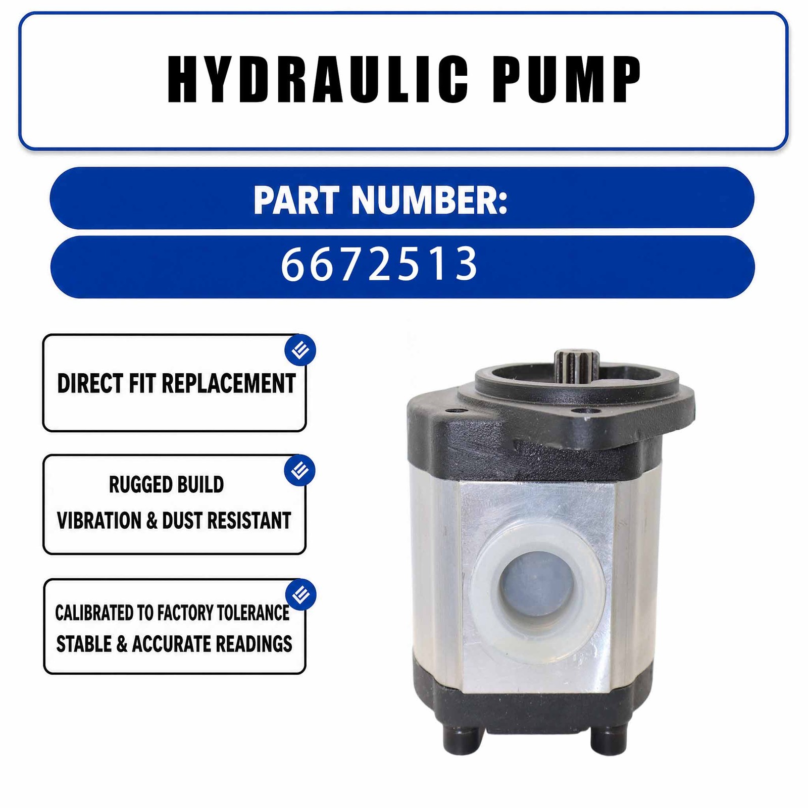 Hydraulic Pump 6672513 For Bobcat 733 751 753 763 773 7753 Skid Steer