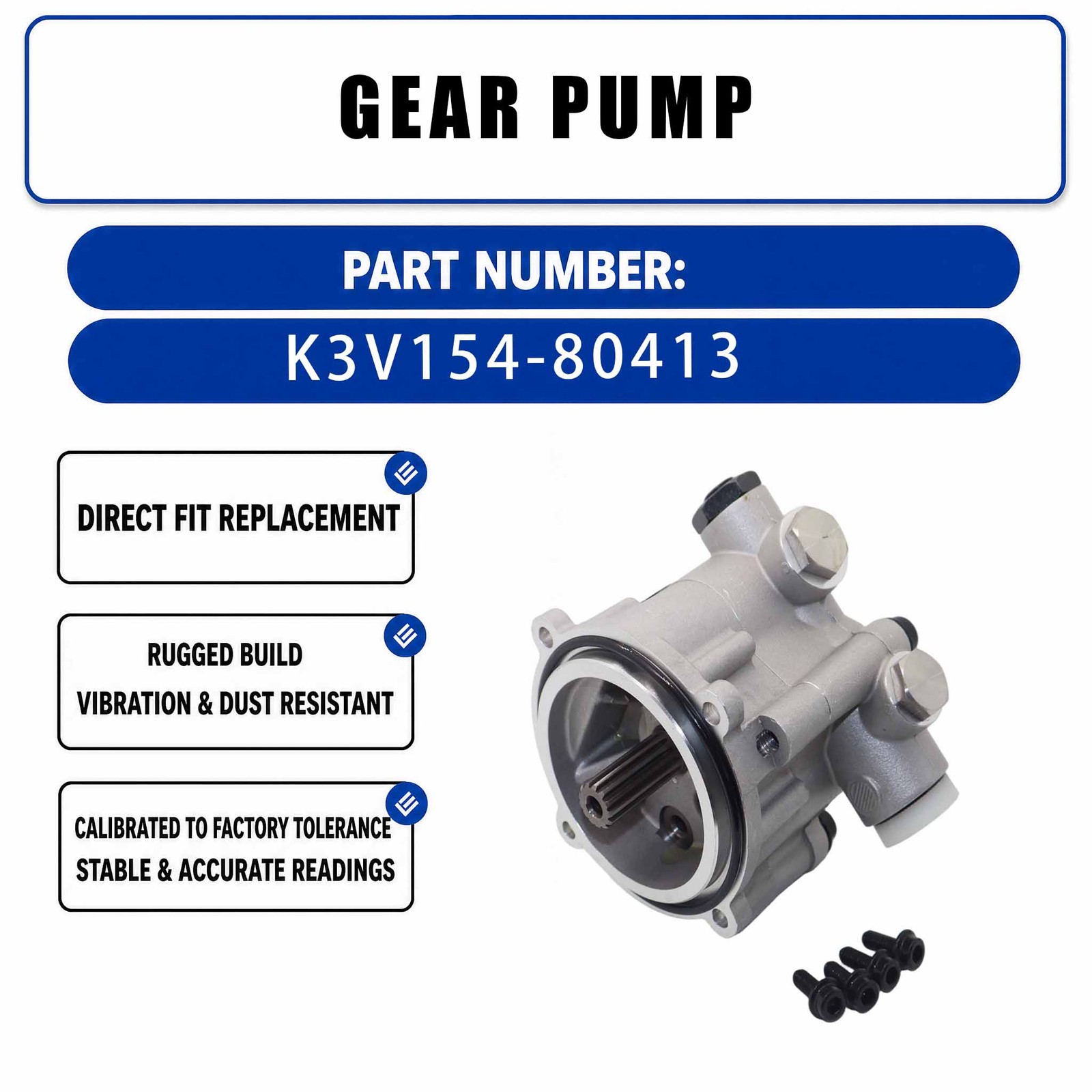K3V154-80413 Gear Pump For HYUNDAI R130-5 R140-5 R150-5