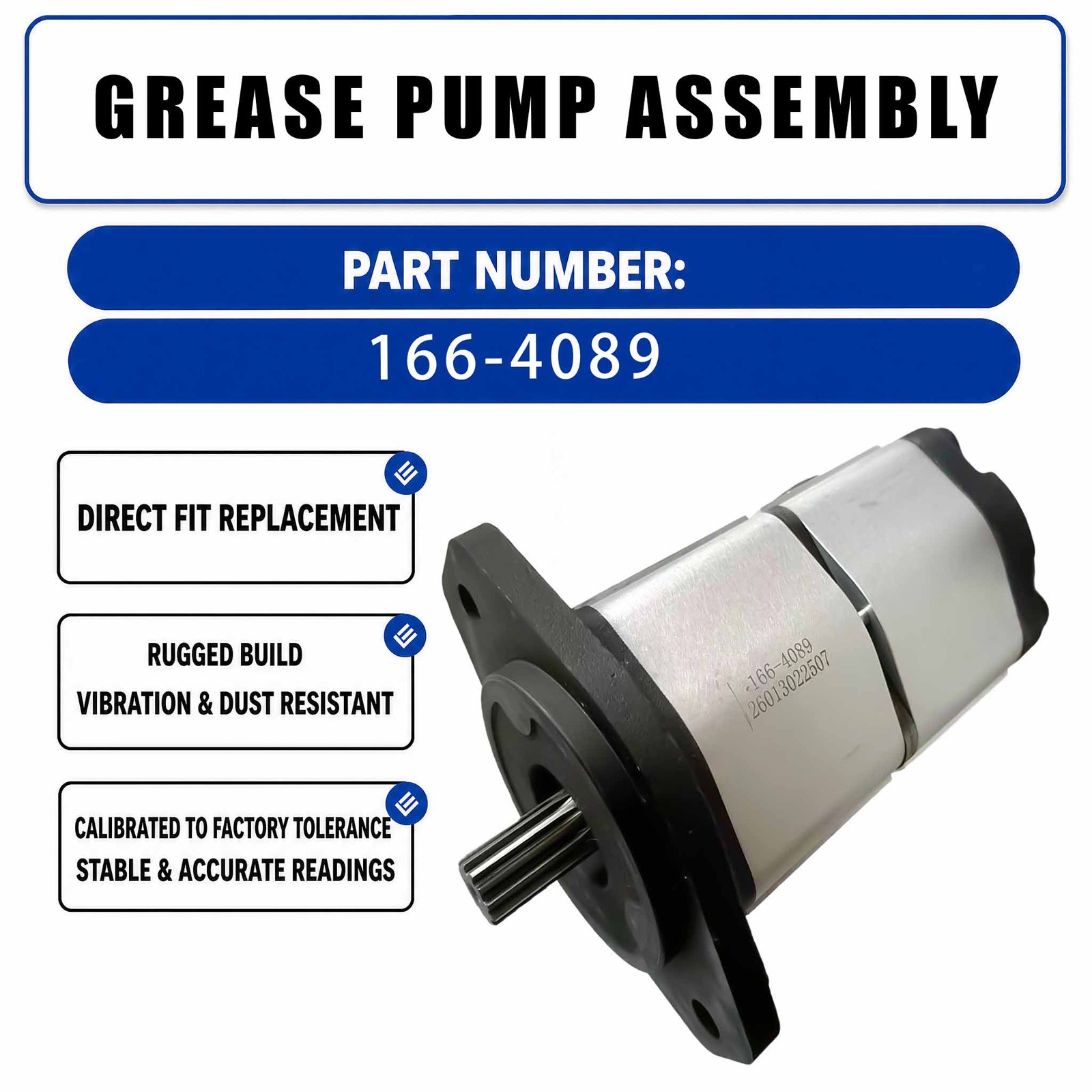 Grease Pump Assembly 166-4089 1664089 For Caterpillar CAT 908 Compact wheel
