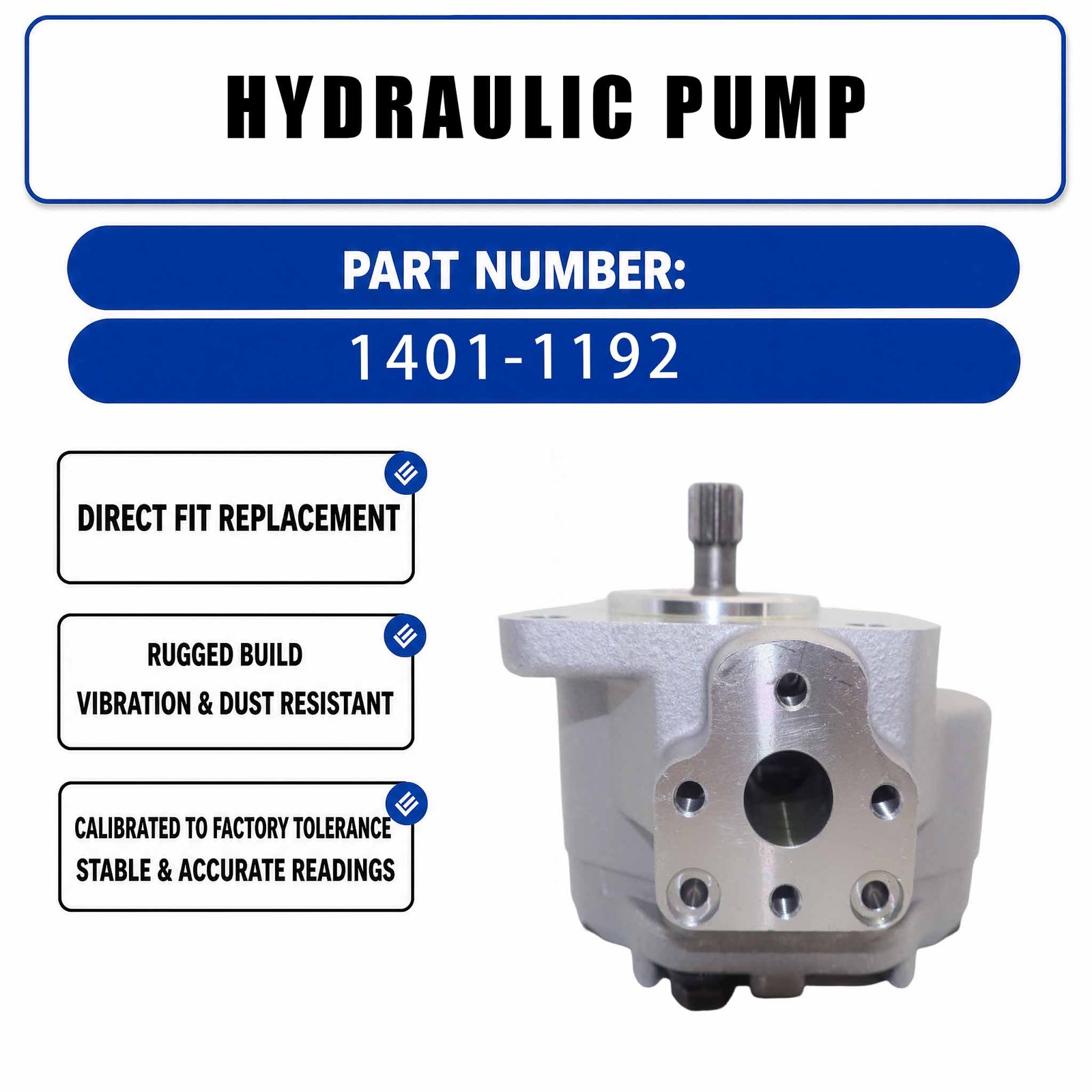 Hydraulic Pump AM876750 1401-1192 For John Deere 2210 2305 3005 4100 4110 670