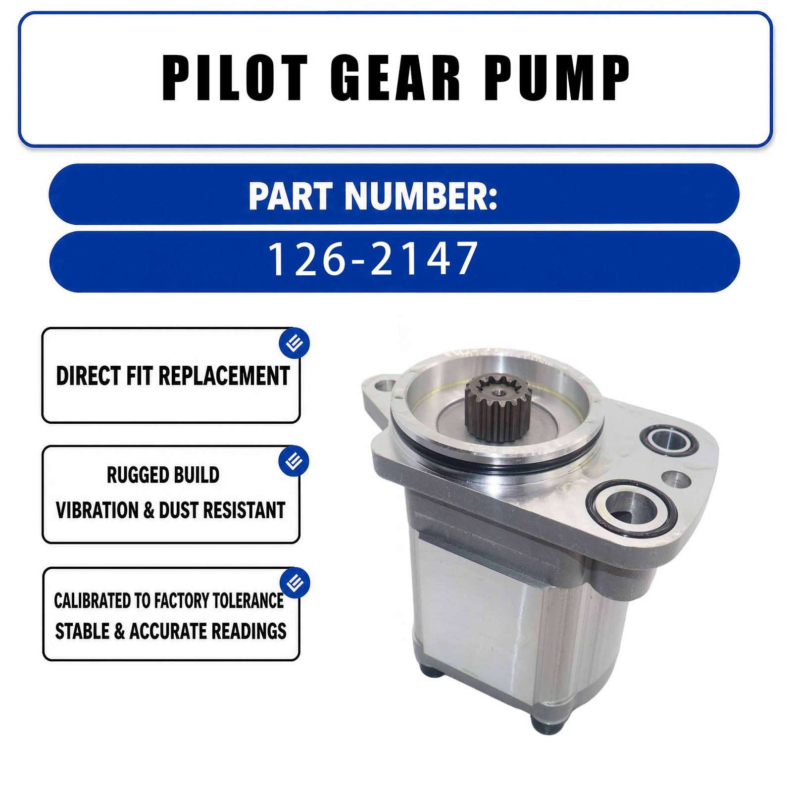 Pilot Gear Pump 126-2147 1262147 For Caterpillar CAT 330B L 330B 345B L 345B