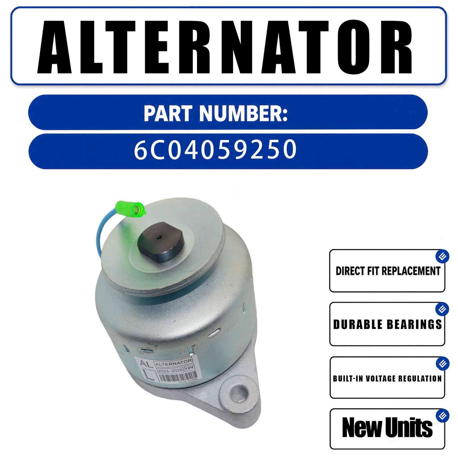 12V 14A Alternator 6652721 6C04059250 For Kubota B1550 B20 B2150 B5200 B7200