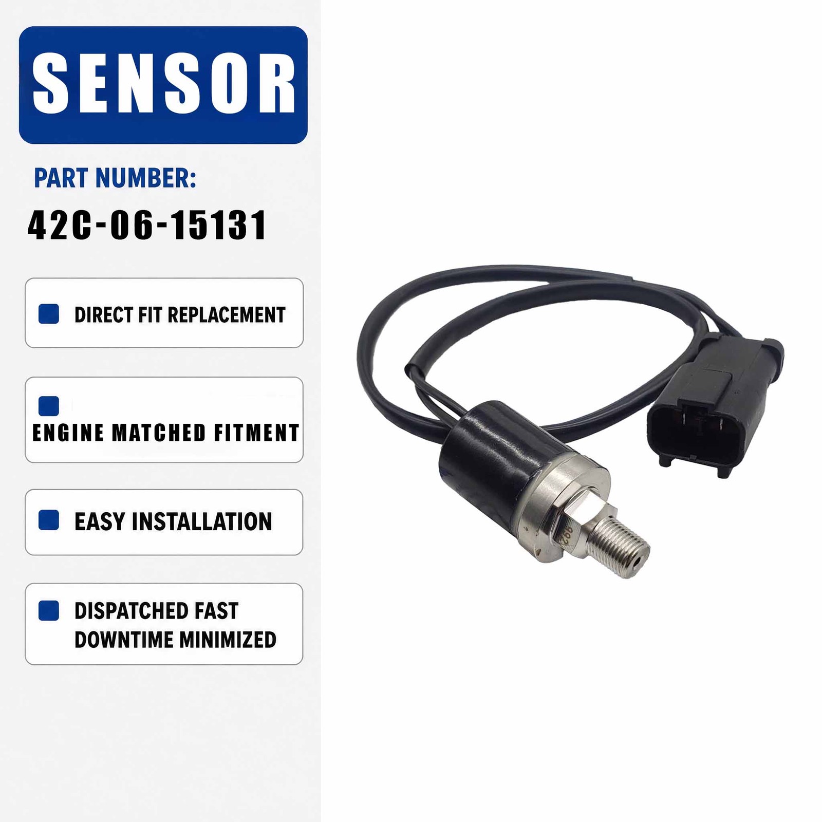 Pressure Sensor 42C-06-15131 For Komatsu Wheel Loader WA200-6 WA380-6 WA480-6