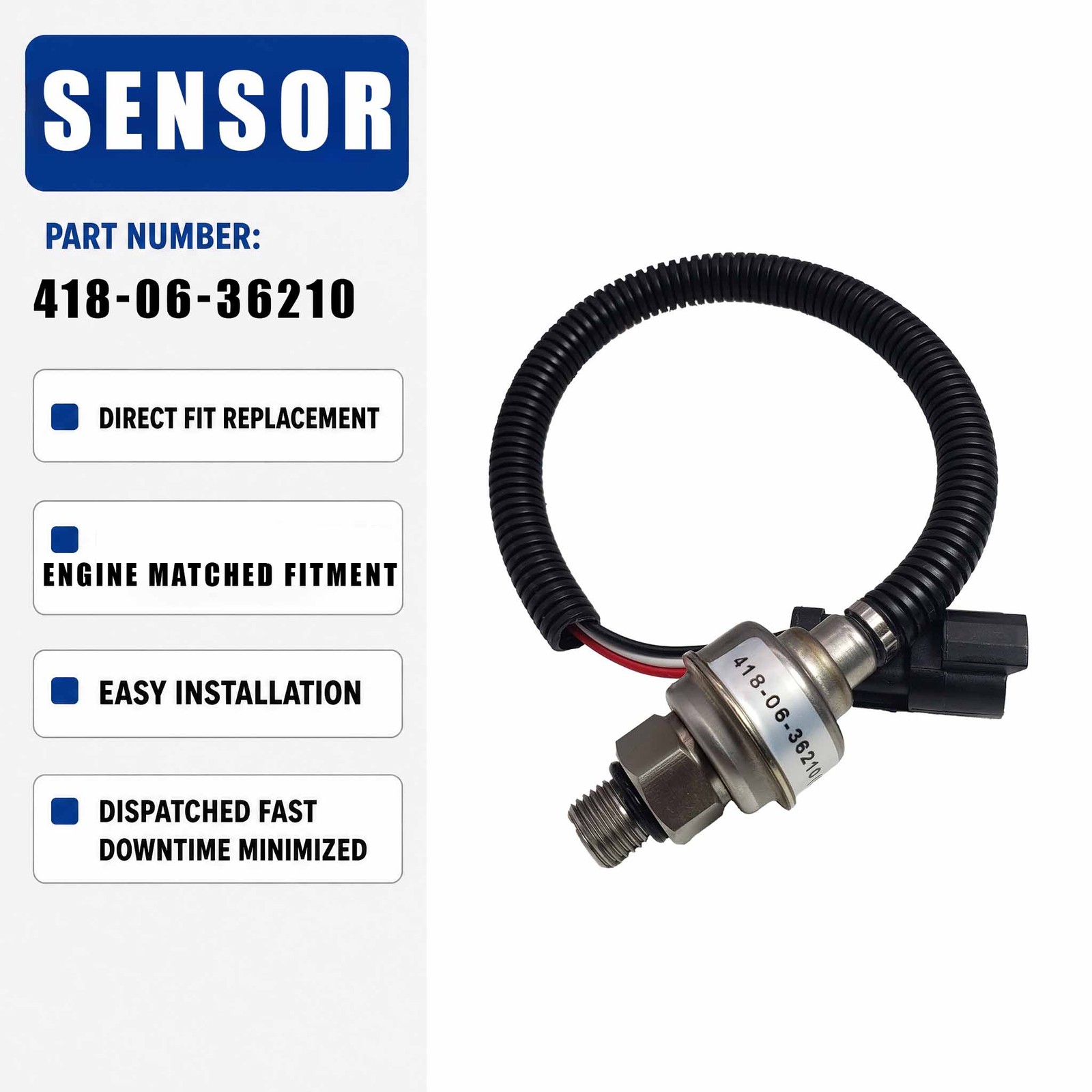 Oil Pressure Sensor 418-06-36210 for Komatsu WA150-5 WA150-6 WA200-5 WA200-6