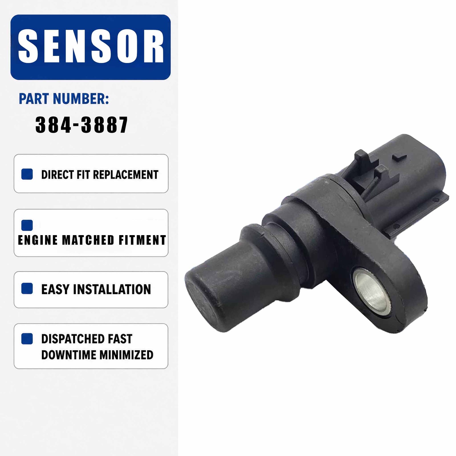 2-line Hall effect speed sensor 384-3887 For Caterpillar CAT CP7 CS44B CS64B