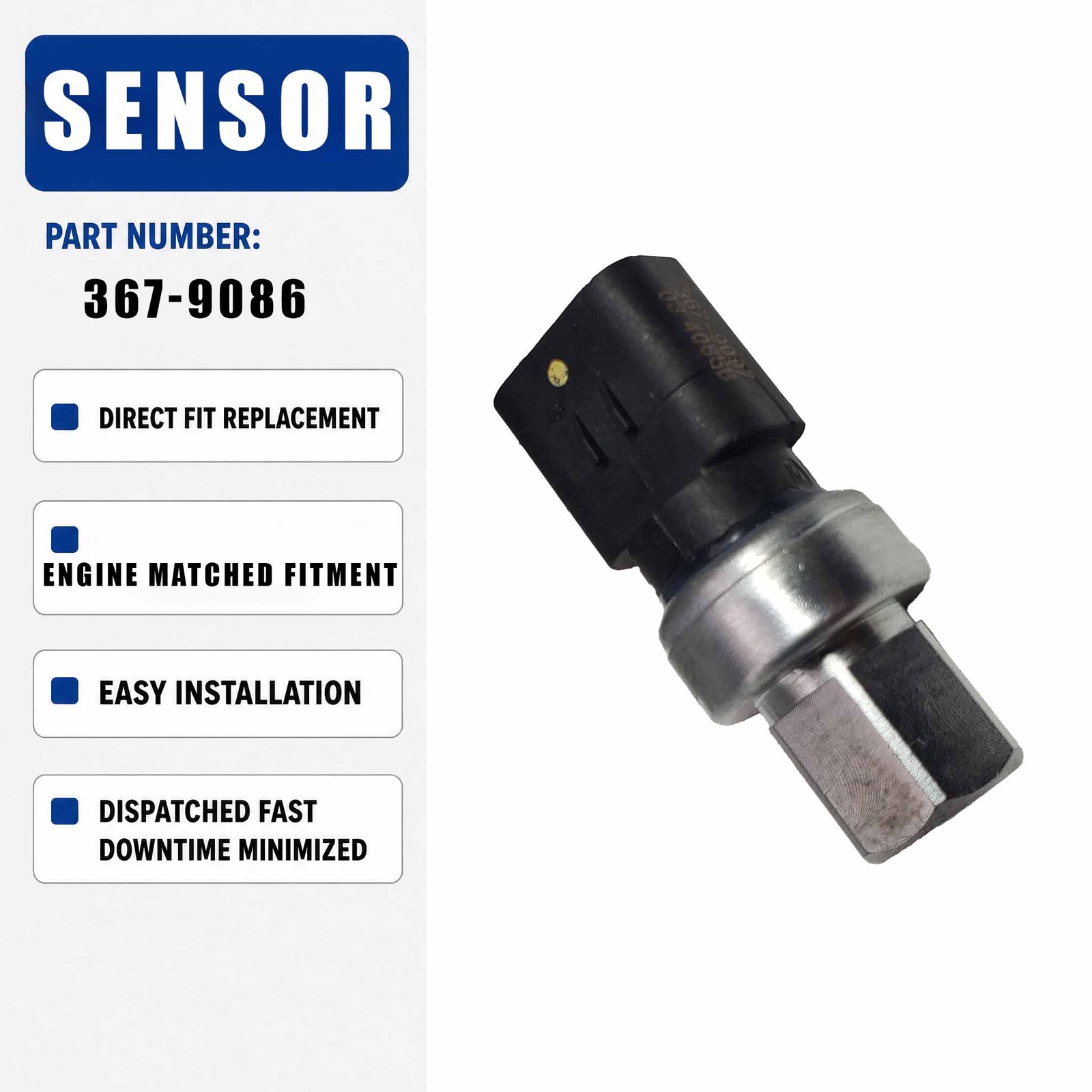 367-9086 Pressure Sensor for CAT 962 966 982 972 995 992 953 963 D5 D6 D7 D8 D9
