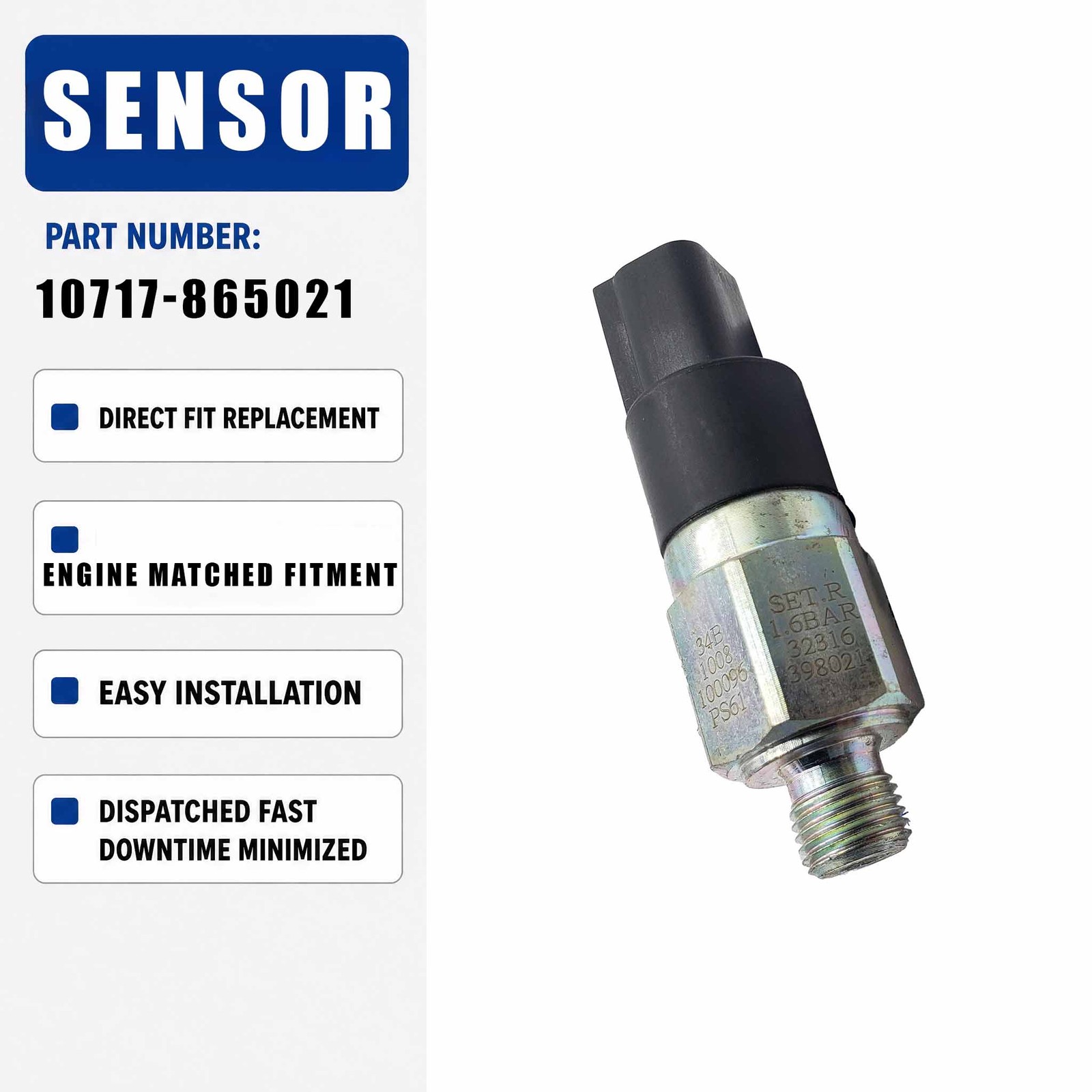 34B1008 34B1008-100096 10717-865021 Oil Pressure Sensor for LiuGong Excavator