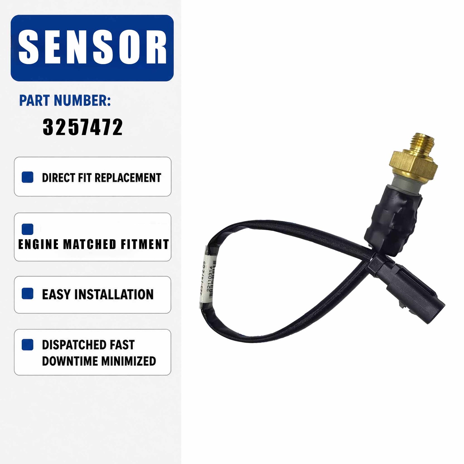 Pressure Sensor 325-7472 for Caterpillar CAT 627K 631K 627 623 621 637 631 637K