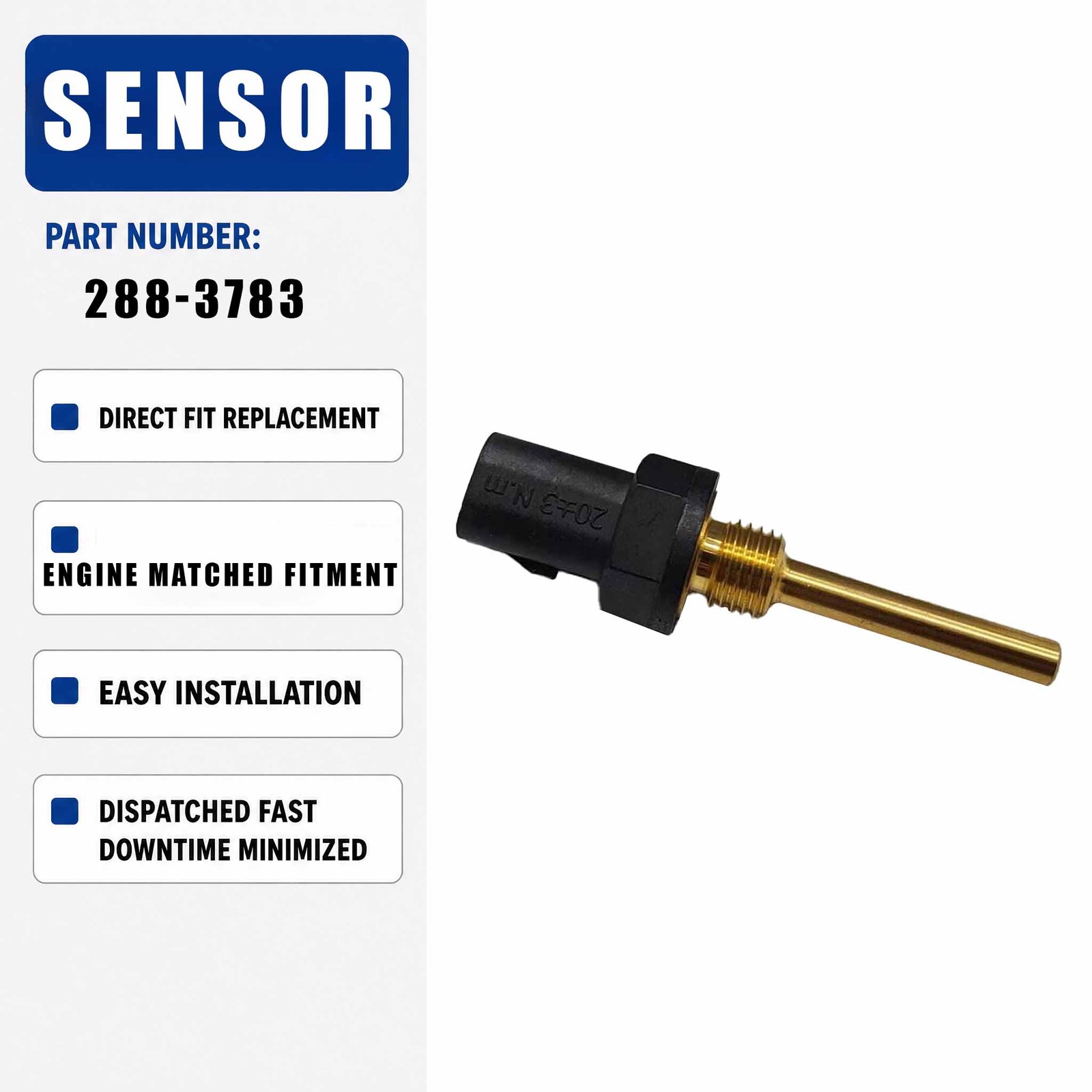 288-3783 2-pin brass shell passive temperature sensor For Caterpillar CAT