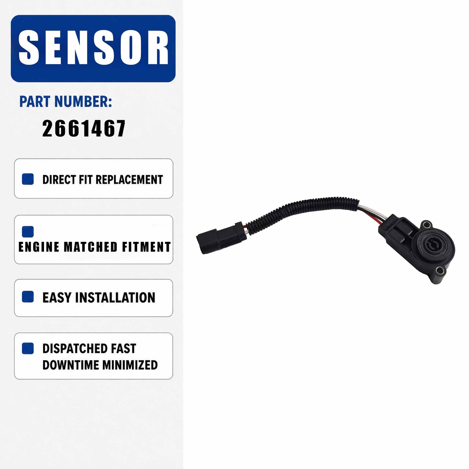 Position Sensor 266-1467For Caterpillar CAT Engine C13 C9 C9.3 Skid Steer