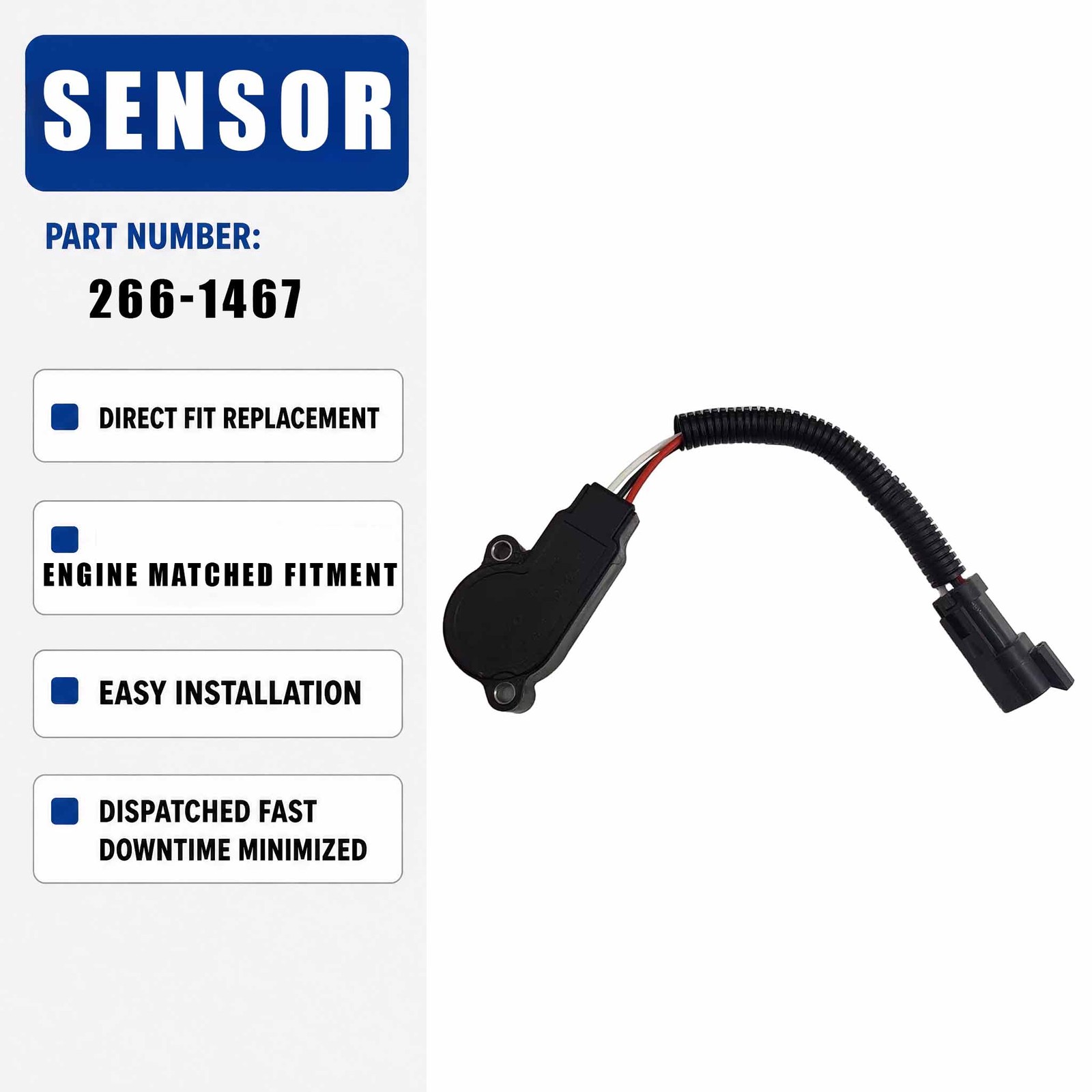 72-degree rotation range position sensor 266-1467 For Caterpillar CAT D6T LGP