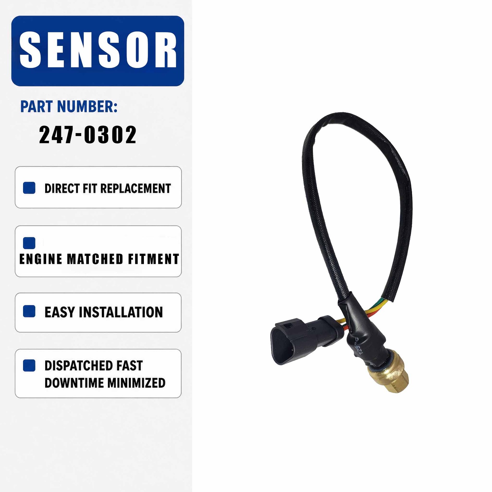 247-0302 Pressure Sensor for CAT 322C 325C 120H 3126 Engine C7