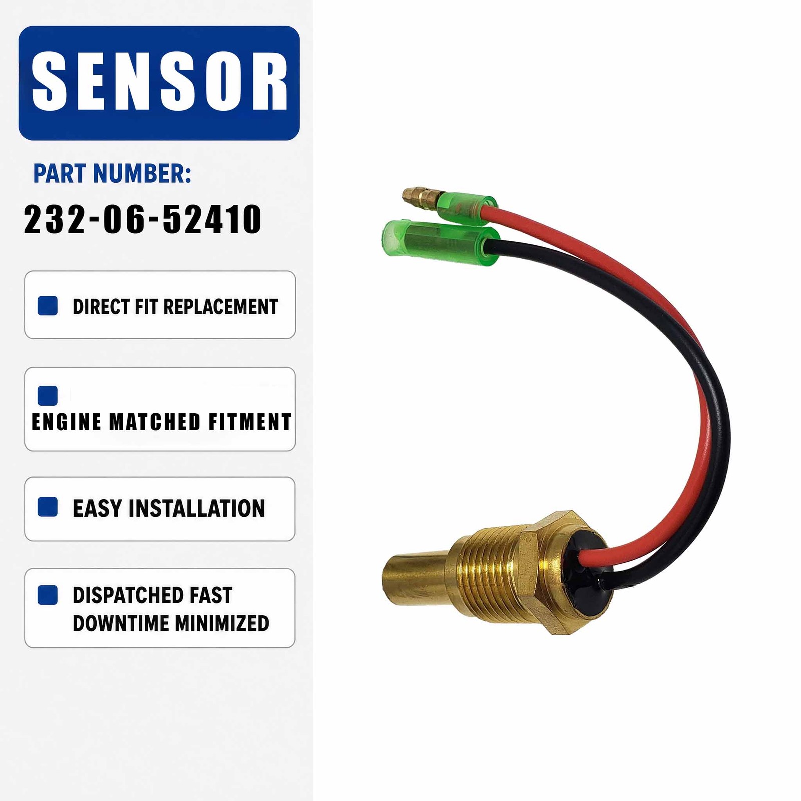 232-06-52410 Water Temperature Sensor for Komatsu WA380-3 WA420-3 WA470-3 GD600