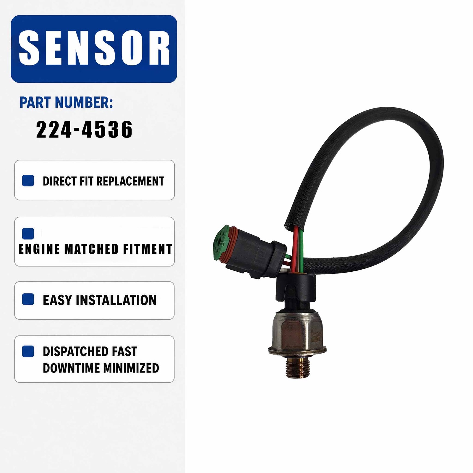 pressure sensor 224-4536 For Caterpillar CAT 627G Wheeled Tractor