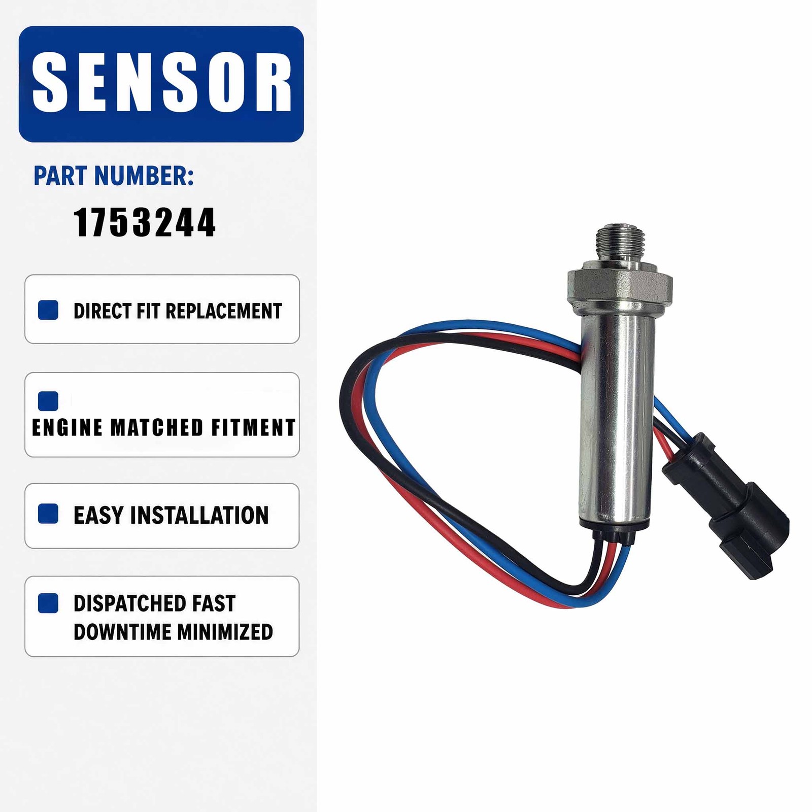 1753244 131-9203 Pressure Sensor for Caterpillar 3114 Engine 420E 432D 320B 325C