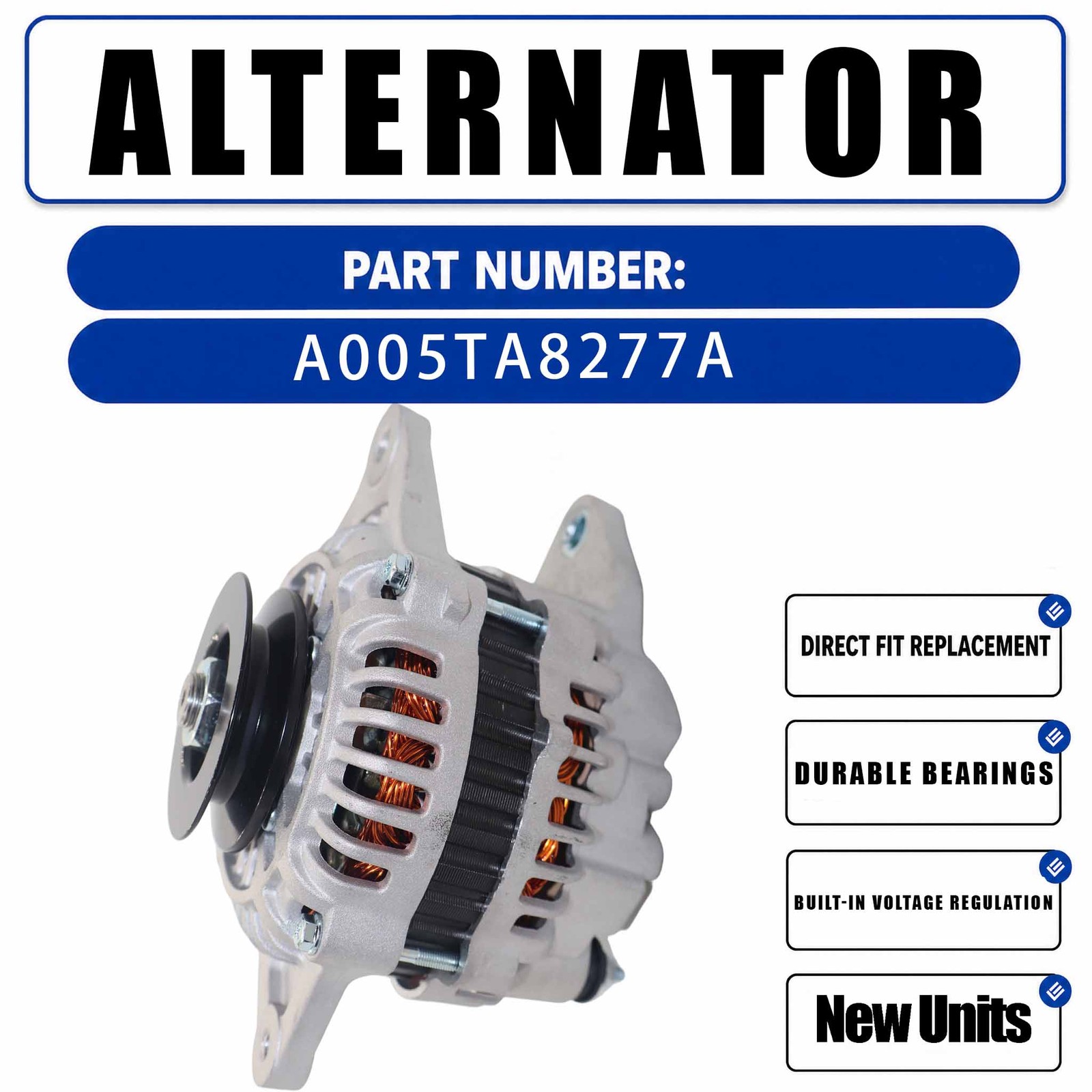 12V 80A Alternators ALM8277UX A5TA8277 For Caterpillar CAT 257D3 257D 277D 287D